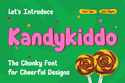 Kandykiddo - Playful Chunky Font, a Handwritten Font by Sronstudio (Thumbnail 1 of 9)