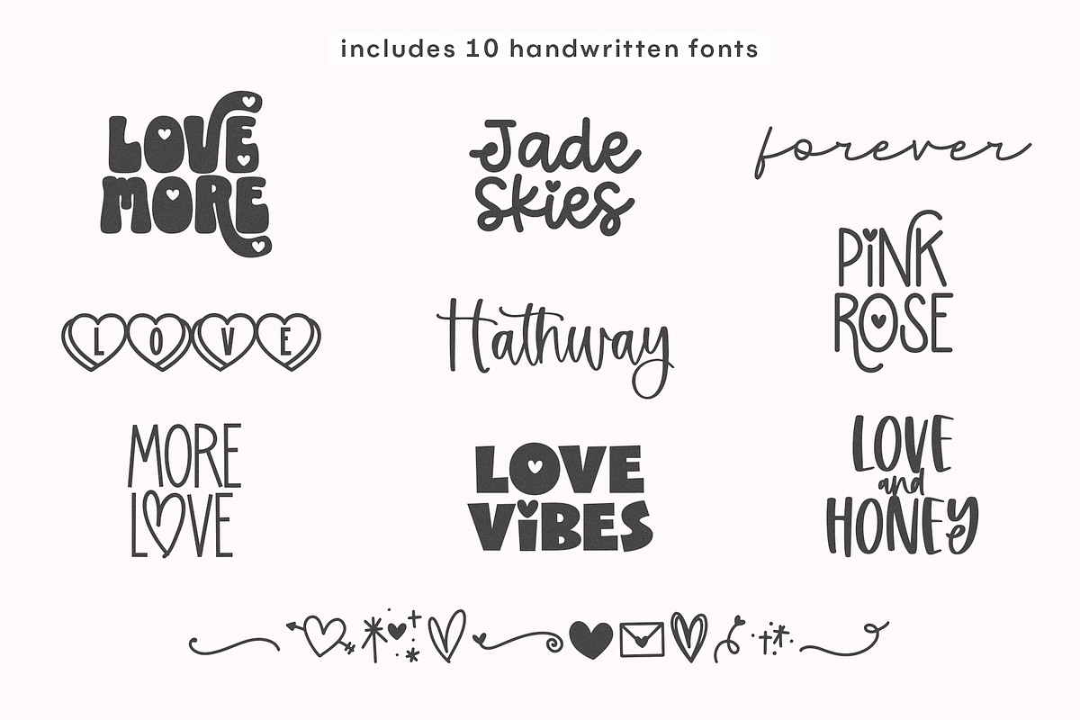 Love Font Bundle | 10 Cute Fonts, a Handwritten Font by KA Designs (Photo 2 of 12)