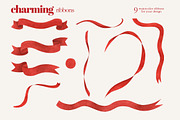 Watercolor Clipart Set Charming Bows, a Decorative Illustration by ViktoriyaD (Thumbnail 4 of 8)