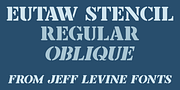 Eutaw Stencil JNL, a Font by Jeff Levine Fonts (Thumbnail 1 of 5)