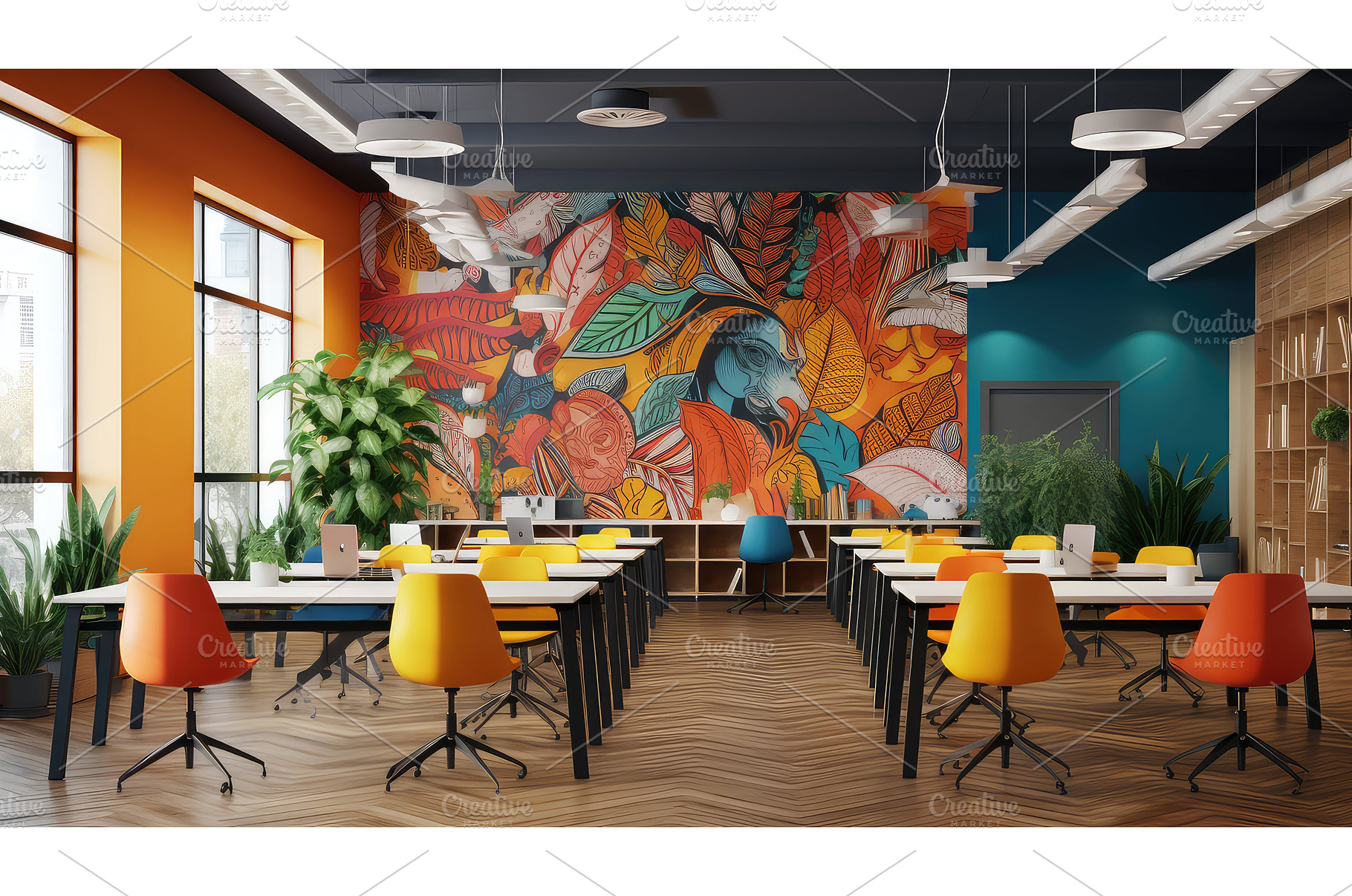 business hall office background ai, a Business Photo by pikepicture