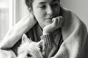 Young Woman and Westie Dog, a Person Photo by Virgo Studio