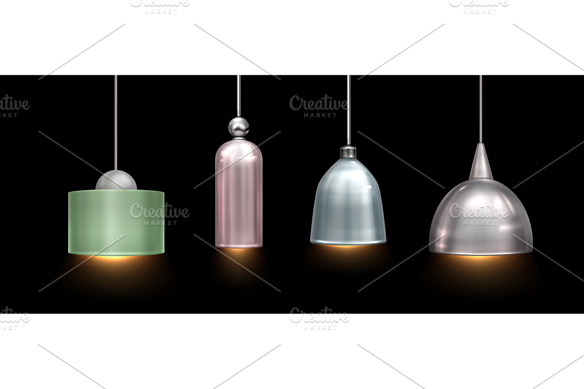 Modern ceiling pendant lamp set, an Object Illustration by art PVP - market