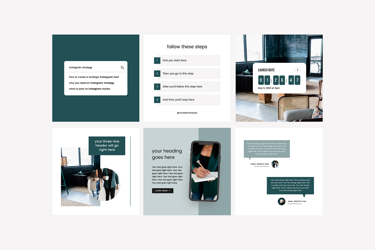 Canva Instagram Engagement Templates, a Social Media Template by Coded ...