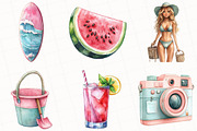 Pink & Mint Summer Clipart, an Illustration by OK Design (Thumbnail 4 of 5)