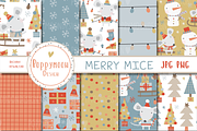 Merry Mice paper set, a Pattern Graphic by Poppymoondesign (Thumbnail 1 of 3)