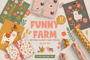 Funny Farm Kit, an Animal Illustration by miumiu (Thumbnail 1 of 15)