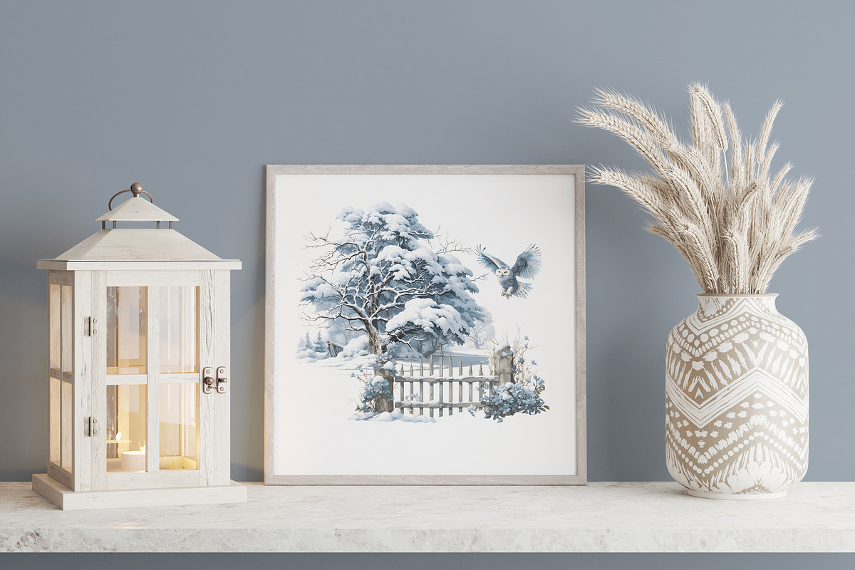 Winter Owl Garden, a Decorative Illustration by Vasmila (Photo 4 of 9)