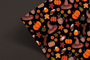 Cozy Halloween Digital Paper