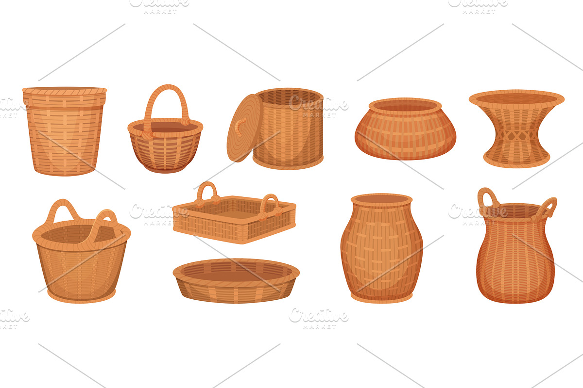 Basket. Decorative bowls for fruits, an Illustration by Onyx