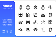 Fitness - Line Icons, an Icon by RudenkoArts (Thumbnail 1 of 4)