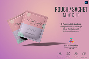 Pouch Sachet Mockup - 8 views, a Packaging Mockup by Illusiongraphic
