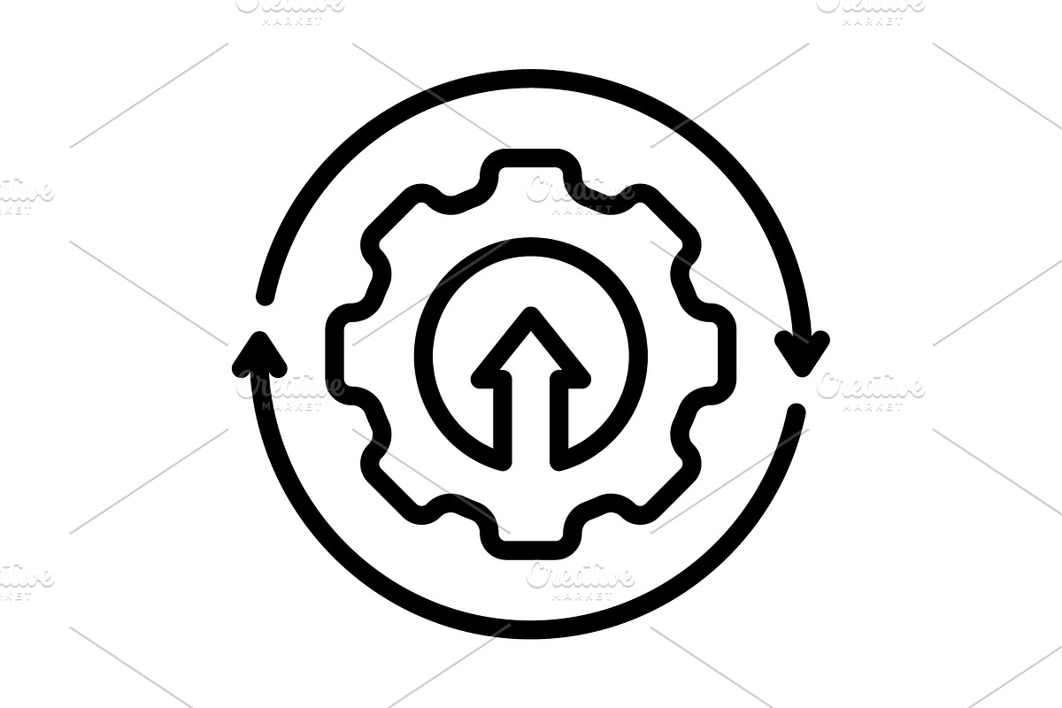 Upgrade improve black icon, an Outline Icon by Creative priyanka