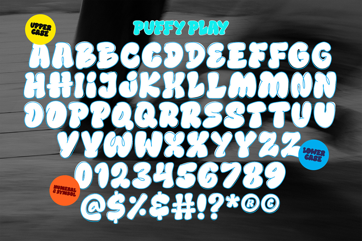 Puffy Play, a Symbol Font by Nathatype (Photo 6 of 11)