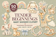 Tender Beginnings Baby Clipart, an Object Graphic by KamimiArt (Thumbnail 1 of 8)