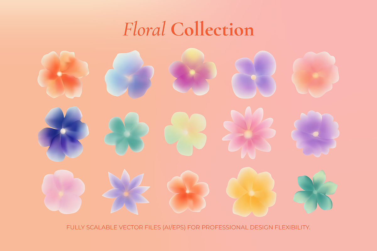 Blurry Florals Abstract Graphics, an Object Illustration by VectorBird (Photo 2 of 7)