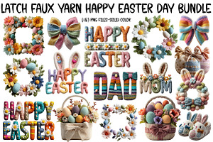 Latch Faux Yarn Happy Easter Day Bun, an Illustration by Designworld