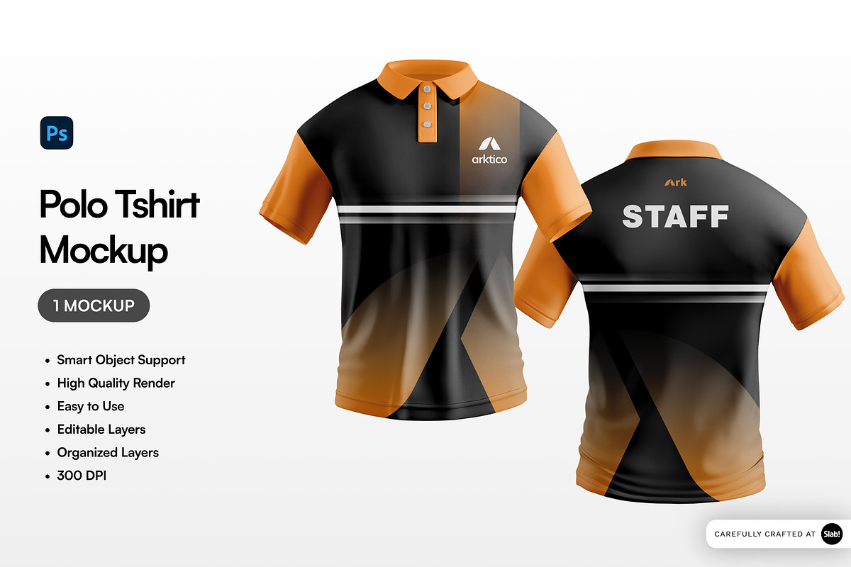 Polo Tshirt Mockup, a Shirt Mockup by SLAB! Design (Photo 1 of 2)