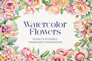 Watercolor Flowers vol.1 - 10 PNGs