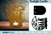 Crescent Santa Seligh Tealigh Candle, a Decorative Illustration by OTVEY DESIGN (Thumbnail 2 of 13)