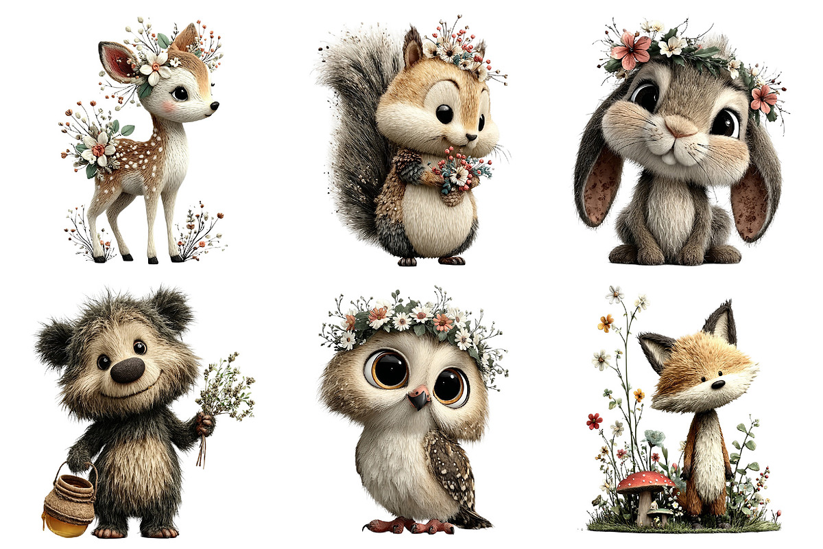 Whimsical Animale Clipart PNG, an Illustration by Daily.Designs (Photo 2 of 5)