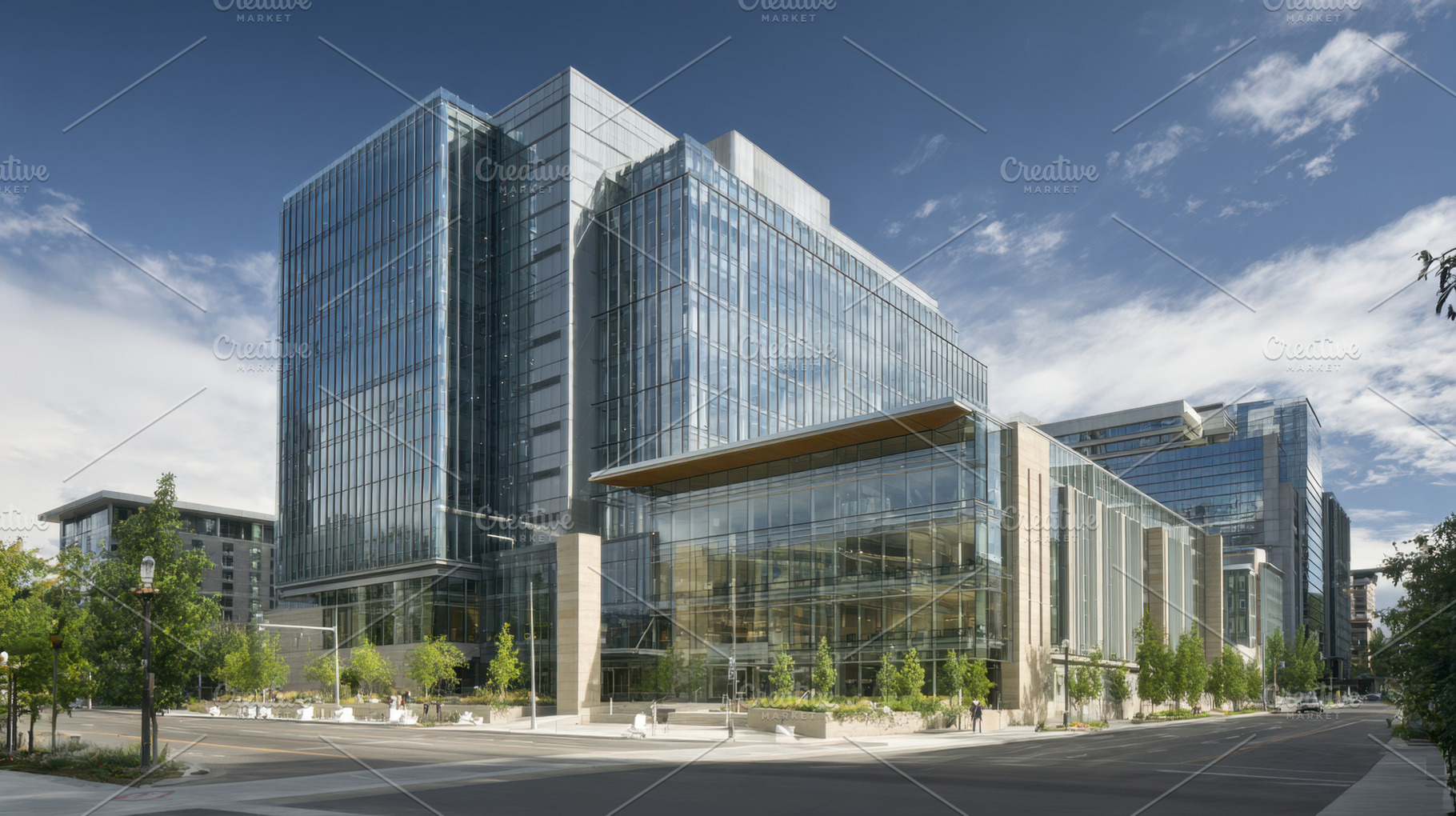 Urban modern office buildings, a Photo by Beautiful things