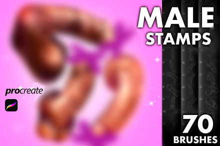 Procreate male body brushes, a Brush Add-On by AppleinaJuice