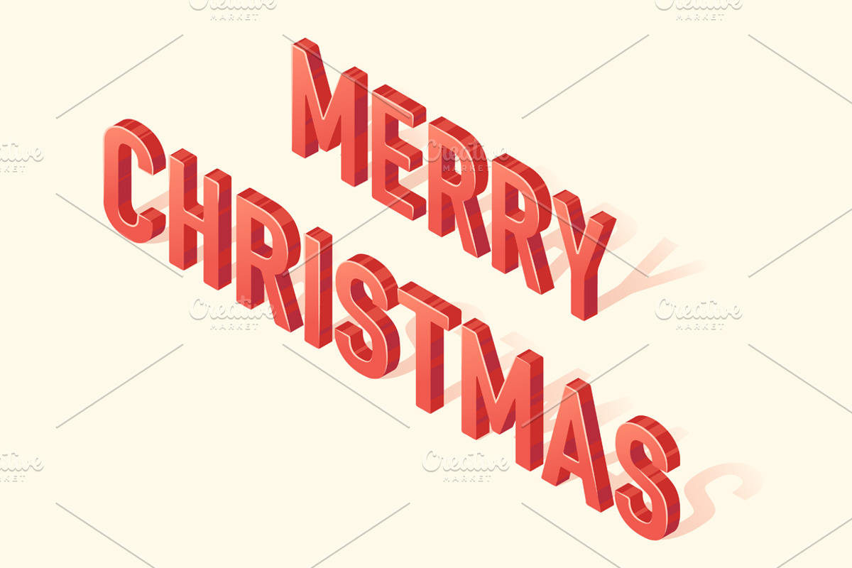 Isometric vector font, 2 colors preview 2