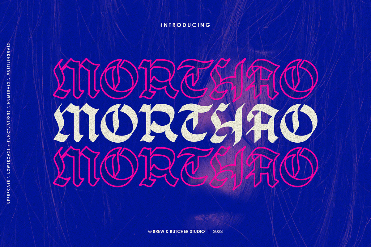 Morthao | Blackletter, a Blackletter Font by Brew & Butcher Studio (Photo 1 of 8)