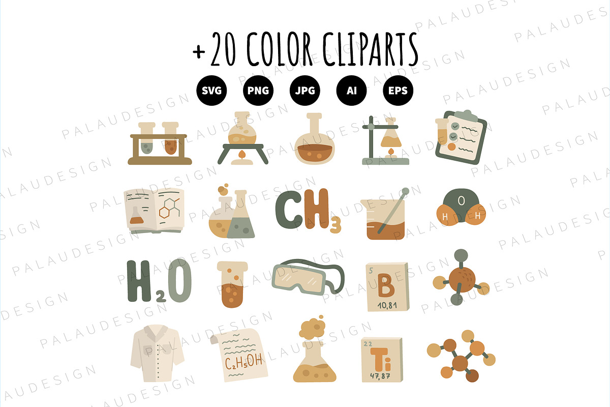 Science Lab Clipart Set, an Education Illustration by Palau (Photo 8 of 10)
