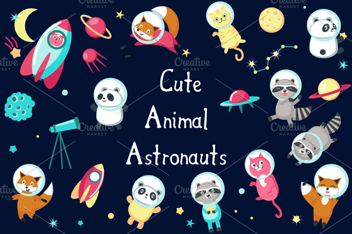 Space animals calendar & planner, a Stationery Template by SiberianArt (Photo 1 of 12)
