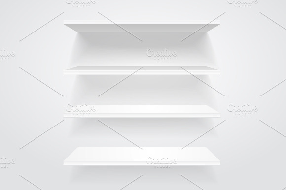 White shelves. Vector. preview 4