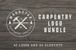 Set Of Vintage Carpentry Logos