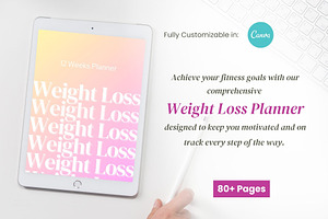Weight Loss Planner Canva Template, a Templates & Theme by cmatworks