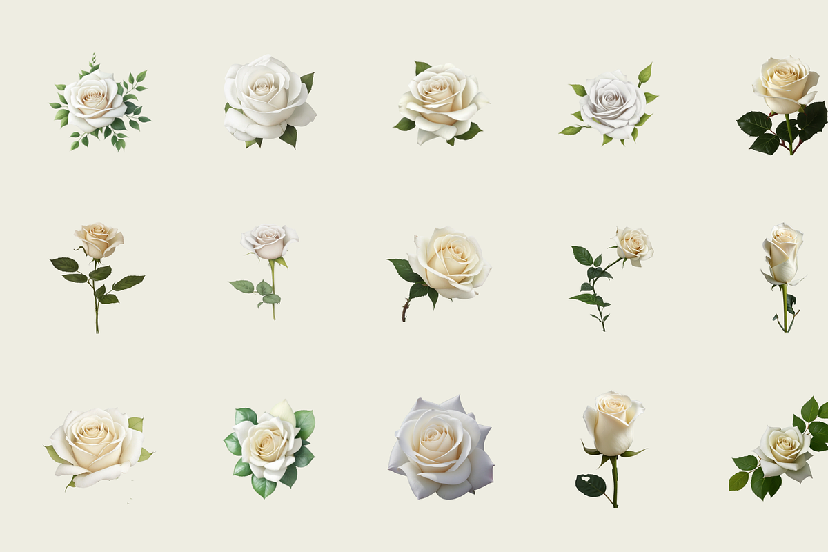 70 Watercolor White Rose PNG Clipart, a Graphic by Graphicspixel (Photo 4 of 11)