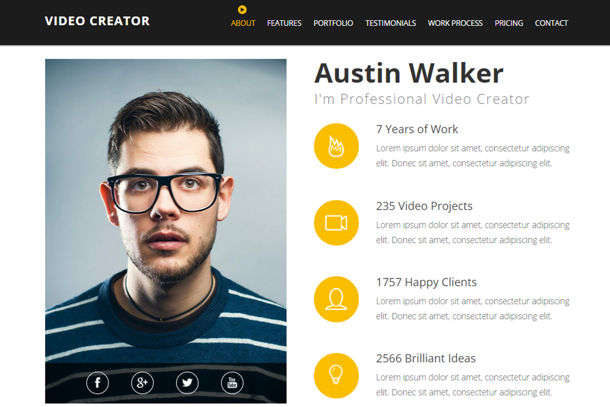 Video Creator - Adobe Muse Template, a Landing Page Template by Vladimir Chernyshov (Photo 3 of 5)