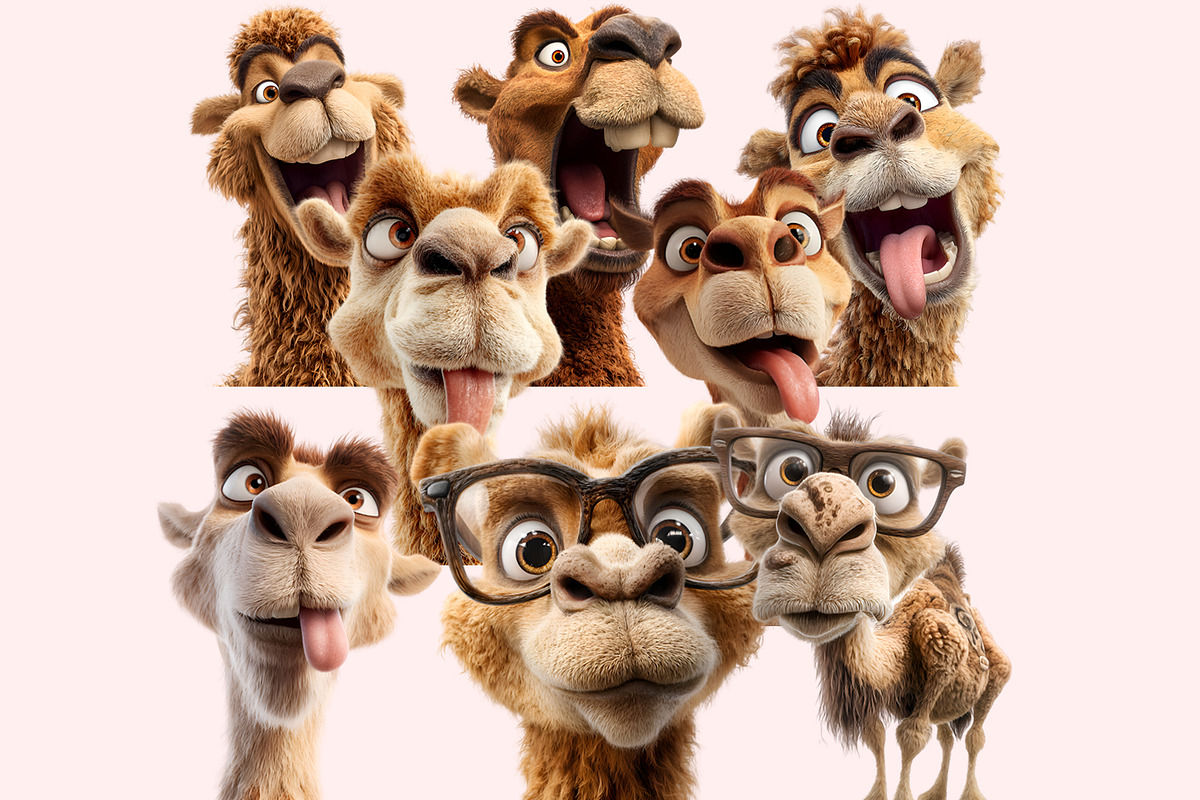 Funny Camel Clipart PNG Bundle, a Graphic by M9 Design (Photo 8 of 10)
