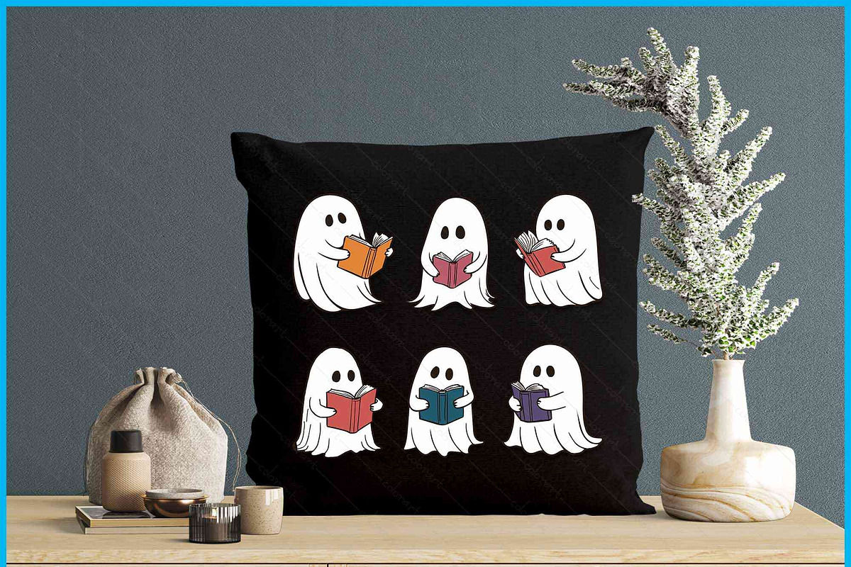 Ghost Reading Books Retro SVG, an Object Graphic by Creativeusart (Photo 4 of 4)