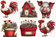 Watercolor Farm Clipart Bundle, a Seasonal Illustration by Designworld (Thumbnail 6 of 9)