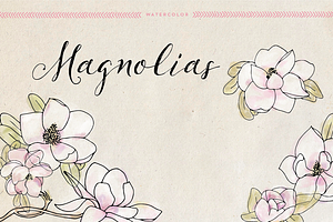 Watercolor Magnolias