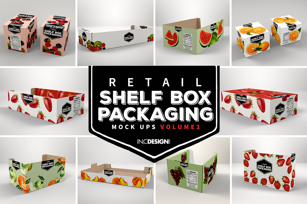 Retail Shelf Box Packaging Mockups1, a Packaging Mockup by INCDesign (Photo 2 of 32)
