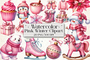 Pink Winter Clipart - 20 PNG, a Graphic by Libby Wishes (Thumbnail 1 of 6)
