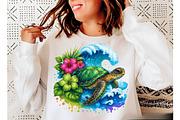 Sea Turtle Tropical Ocean Summer PNG, an Illustration by Designking (Thumbnail 3 of 6)