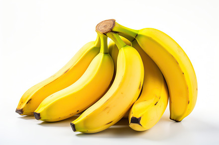 Bananas isolated on white background, a Food & Drink Photo by AlyaAnd
