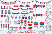 4th of July clipart, an Object Graphic by PolpoDesign (Thumbnail 1 of 2)