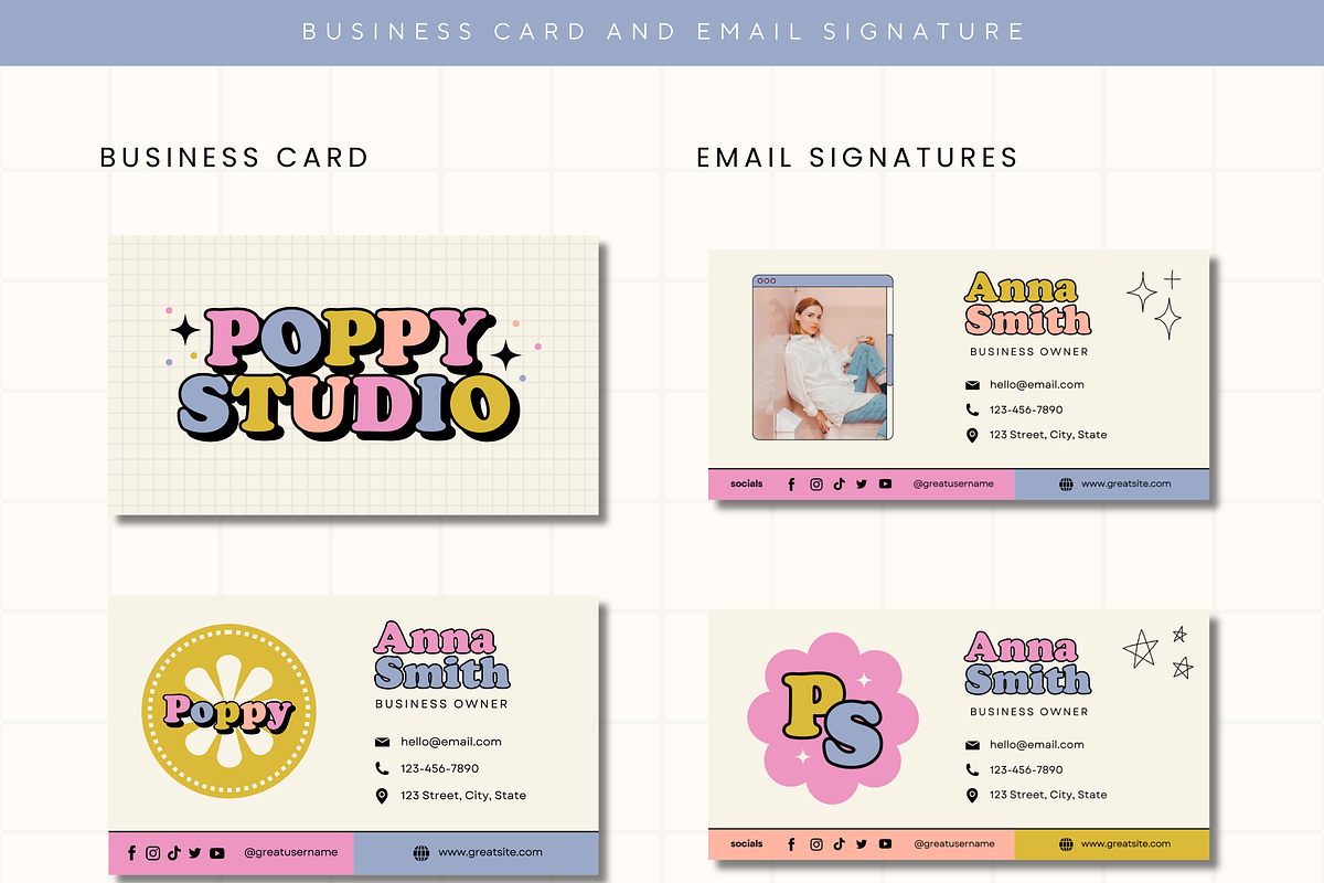 Canva Colorful Retro Branding Kit, a Branding & Logo Template by Branding Babe Co. (Photo 4 of 9)