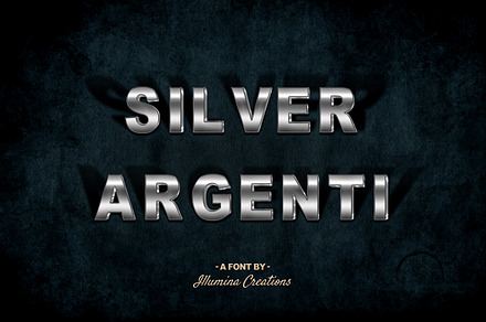 Silver Argenti Metallic 3D Font BMP, a Slab Serif Font by Illumina Creations