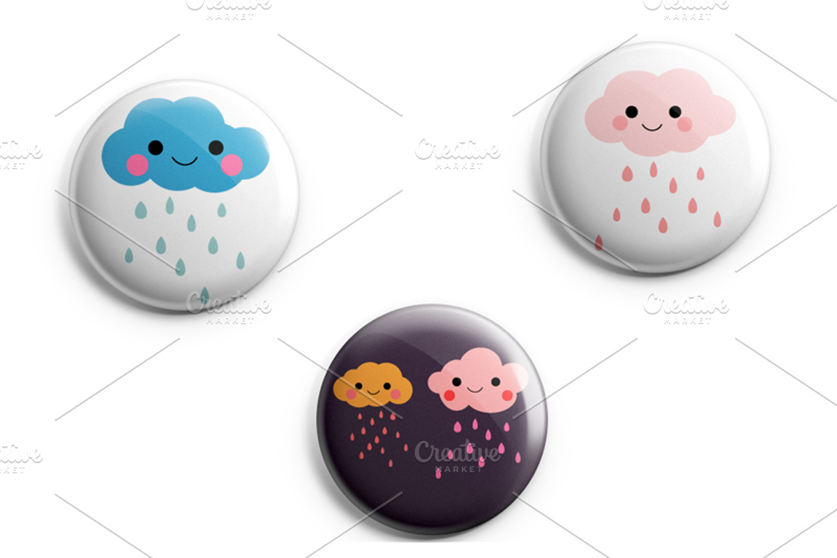 Cute rain clouds clip art, an Illustration by Pravokrugulnik (Photo 2 of 3)