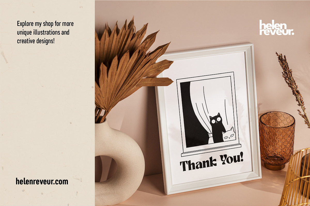 Knitted Cat Cafe Illustrations Set, an Animal Illustration by helenreveur (Photo 5 of 5)