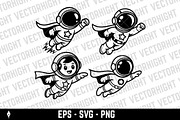 Superhero astronaut flying, a Technology Illustration by Vectorhight (Thumbnail 1 of 3)